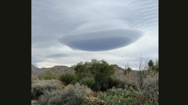 Aliens Landing on Earth? Mysterious UFO-Shaped Cloud Hovers Over Southern California, Spooking Onlookers! (See Pic)