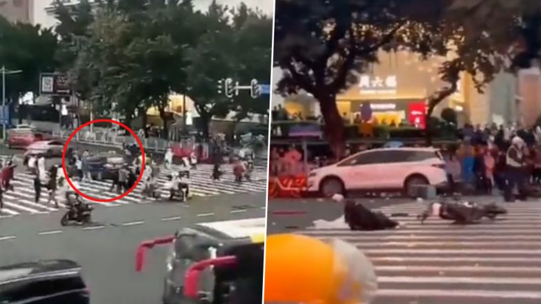 China: Pedestrians Flung Into Air, Five Killed After Speeding Car Ploughs People at Two Crossings in Guangzhou, Disturbing Videos Go Viral