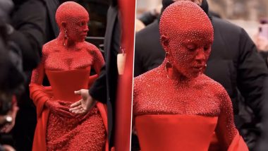 Doja Cat Sparkles in Red in Paris Fashion Week, Covers Her Entire Body in Swarovski Crystals, See Behind-The-Scenes Pics of the American Singer