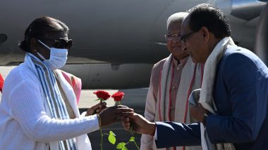 Pravasi Bharatiya Divas: President Droupadi Murmu Arrives in Madhya Pradesh’s Indore To Attend Valedictory Session