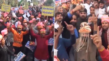 Viral Video: Dressed as Grooms, Youth Take Out Mock Marriage Procession to BJP Office Over Unemployment in Haryana