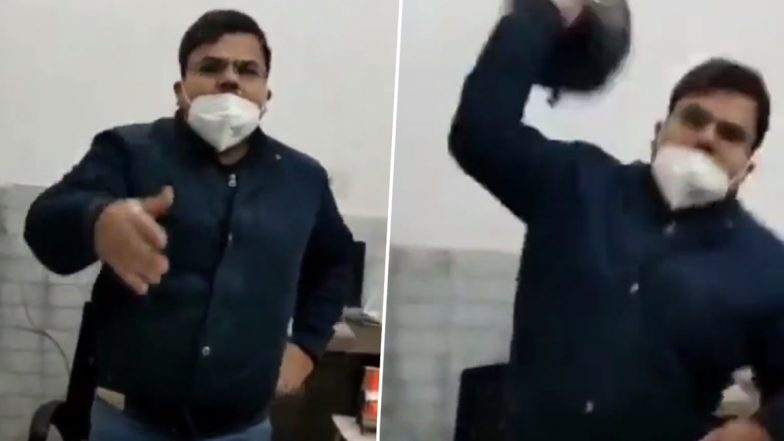 Uttar Pradesh: Doctor Assaults Journalist For Asking Him Reason Behind Coming Late to Government Hospital in Mau (Watch Video)