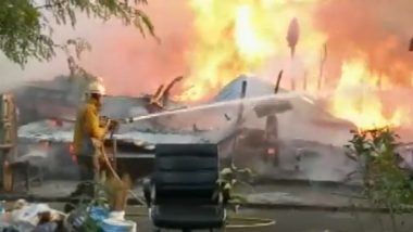 Kolkata Fire: Massive Blaze Erupts in Jhupri Market, Fire Tenders at Spot (Watch Video)