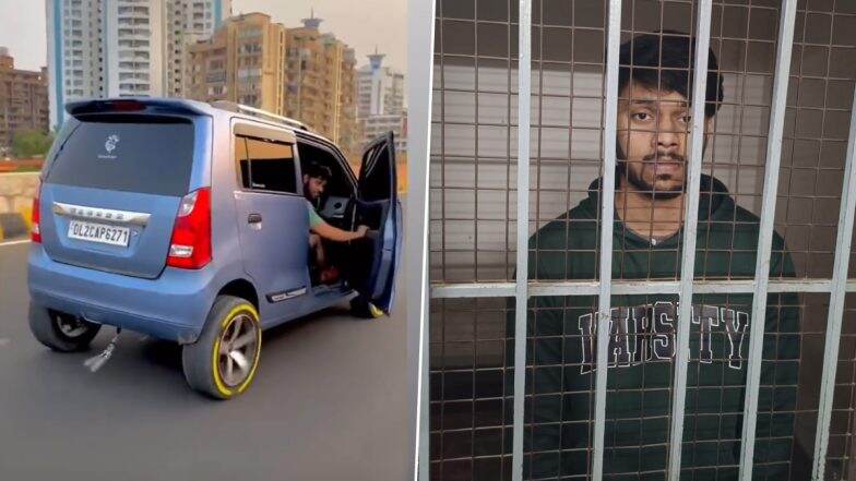 Uttar Pradesh: Young Man Performs Stunt in A Moving Car in Ghaziabad, Arrested After Video Goes Viral