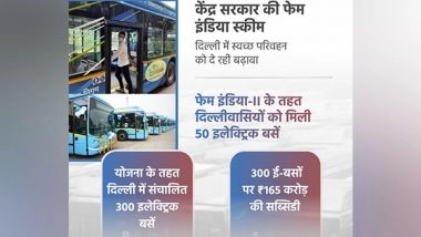Business News | 50 Electric Buses Launched in Delhi Under FAME India Phase II Scheme