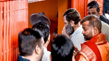 India News | Delhi: Rahul Gandhi Visits Marghat Hanuman Temple Ahead of Yatra Resumption, Offers Prayers