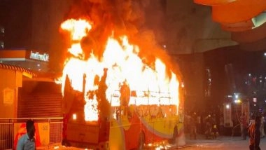 India News | Private Bus Catches Fire in Telangana's KPHB Colony; No Casualty Reported