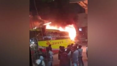 India News | Hyderabad Bus Catches Fire, No Casualty