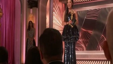 Entertainment News | Golden Globe Awards 2023: Michelle Yeoh Wins Trophy for 'Everything Everywhere All at Once'