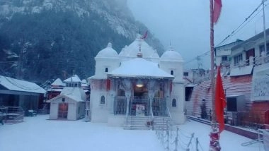 India News | Gangotri Dham Covered in White After Heavy Snowfall, Mercury Drops to -3°C