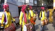 India News | Delhi: Artists Beat Drums in Patel Chowk Area Ahead of PM Modi's Roadshow