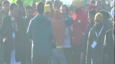 India News | Bharat Jodo Yatra: Police Say Security Breach as Man Hugs Rahul Gandhi in Punjab