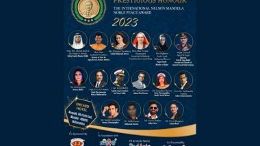 Business News | Nelson Mandela Noble Peace Award 2023 Scheduled on Jan 24, 2023, Hotel Orchid -Mumbai