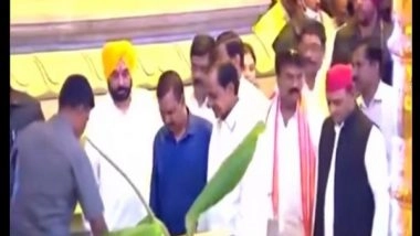 India News | KCR, Mann. Kejriwal and Akhilesh Visit Temple Together Ahead of BRS Mega-rally