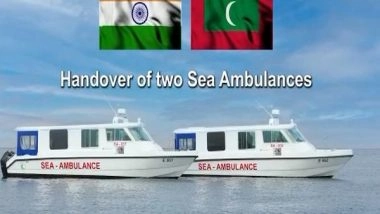 World News | India Hands over Two Sea Ambulances to Maldives