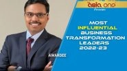 Business News | Aditya Kejriwal Won AsiaOne Most Influential Business Transformation Leaders 2022-23 Award