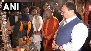 India News | Varanasi: JP Nadda, CM Yogi Adityanath Offer Prayers at Kashi Vishwanath, Kaal Bhairav Temples
