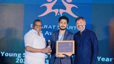 Business News | Dr Akhil J Madhu Received The Young Startup Leader Award at a Prestigious Event Held In Bangalore On National Startup Day 2023