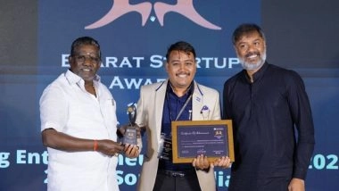 Business News | Dr Madhusudan Shastri B.V. Was Presented with Young Entrepreneur Award by IBE Bharat Startup Awards on National Startup Day