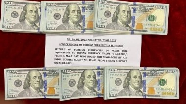 India News | Customs Officials Seize Foreign Currency Worth Rs 7.8 Lakh at Trichy International Airport