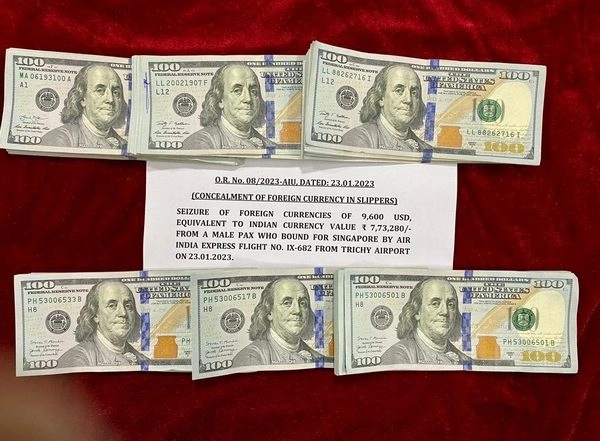 India News | Customs Officials Seize Foreign Currency Worth Rs 7.8 Lakh at Trichy International Airport