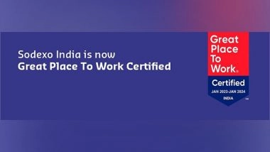 Business News | Sodexo India is Now Great Place To Work Certified