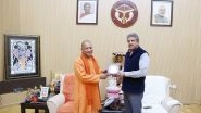Business News | Anand Mahindra Meets Yogi Adityanath, Discusses Investment Proposals Ahead of Investors Summit