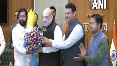 India News | Amit Shah Holds Meeting with Maha CM Eknath Shinde, Dy CM Devendra Fadnavis