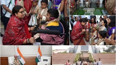 India News | Smriti Irani Hosts 11 Children Honoured by President Murmu for Lunch