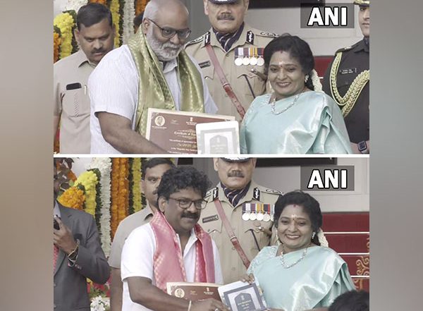 Entertainment News | Telangana Governor Felicitates 'Naatu Naatu' Fame Duo MM Keeravani and Chandrabose at Republic Day Function