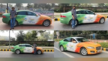 India News | Gujarat Man Facelifts His Jaguar Car in G20 Colors, Drives to National Capital to Raise Awareness