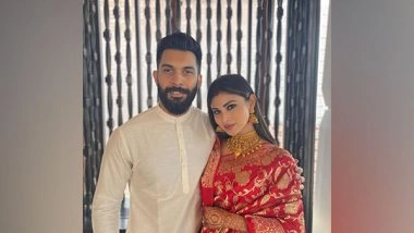 Entertainment News | Mouni Roy, Suraj Nambiar Visit Temple to Celebrate Their First Wedding Anniversary