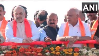 India News | Karnataka: Amit Shah Holds Roadshow with CM Bommai, Yediyurappa in Dharwad