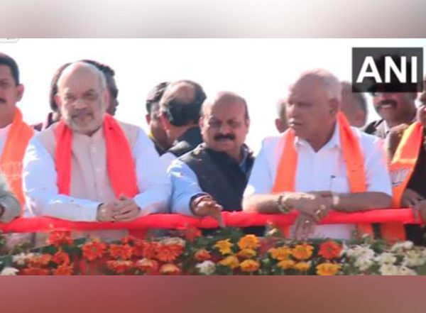 India News | Karnataka: Amit Shah Holds Roadshow with CM Bommai, Yediyurappa in Dharwad