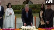 World News | UNGA President Csaba Korosi Lays Wreath at Mahatma Gandhi Memorial at Rajghat