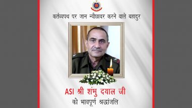 Delhi Police Pay Tribute to ASI Shambhu Dayal, Who Succumbs to Injuries After Being Attacked With Knife by Snatcher