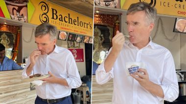 'Eating Like a Mumbaikar': UK Envoy Alex Ellis Enjoys 'Mumbai Sandwich' and 'Chilli Ice Cream', Urges People To Come and Eat (See Pics)