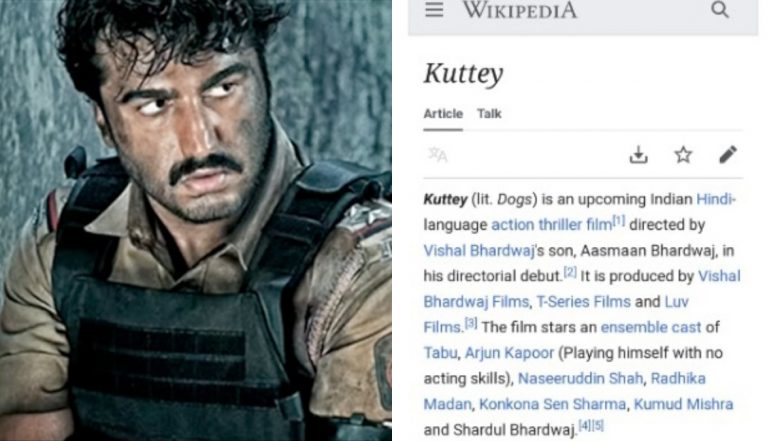 Kuttey: Trolls Vandalise Film's Wiki Page to Mock Arjun Kapoor, Writes 'Someone With No Acting Skills' Next to Him (View Pic)