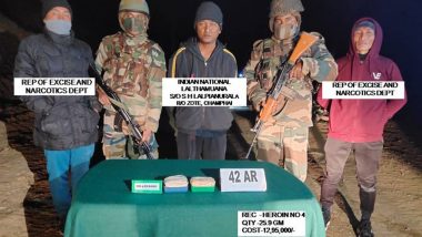 Mizoram: Heroin Worth Rs 1.31 Crore Seized Near India-Myanmar Border in Champhai, Two Arrested