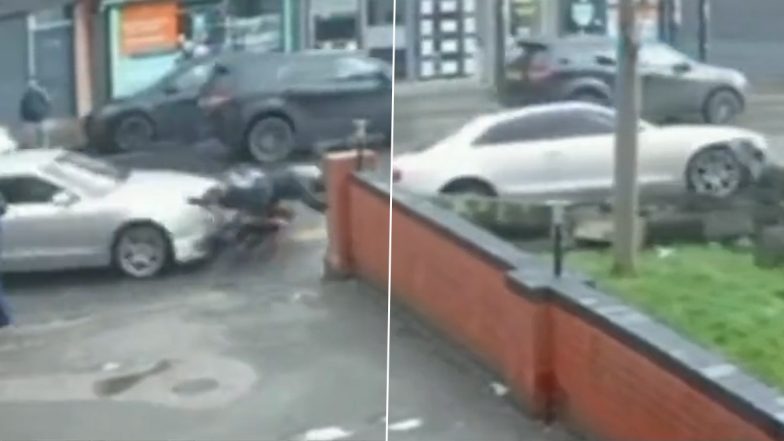 Audi Car Driver 'Intentionally' Rams Into Motorcyclist in UK's Manchester, Horrifying Video Goes Viral