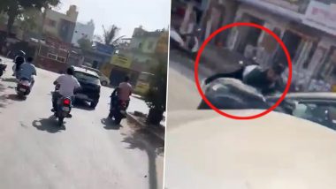 Man on Bonnet Video: Woman Arrested for Dragging Man on Car's Bonnet for 3.5 Km in Bengaluru Following Heated Argument