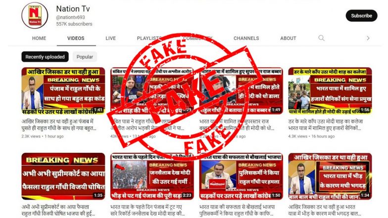 ‘Nation TV’ Youtube Channel Propagating Fake News About President, Union Ministers and ECI, Says Government; Fact Checks Its Content