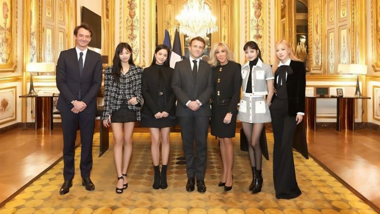 BLACKPINK’s Jennie, Lalisa, Rosé, Jisso’s Pics With French President Emmanuel Macron Go Viral