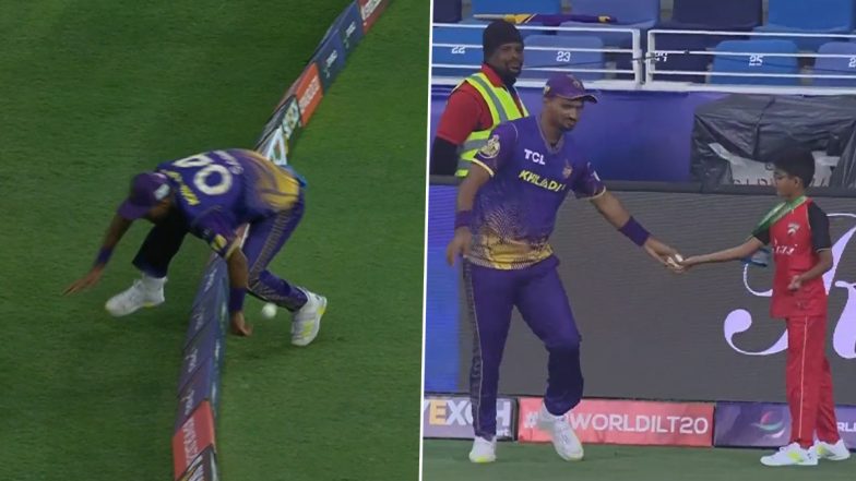 Ballboy Enters Field, 'Assists' Fielder in Saving Boundary During Abu Dhabi Knight Riders vs Desert Vipers ILT20 2023 Match, Video Goes Viral