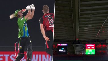 'Ball Hits Indoor Stadium Roof'! Melbourne Stars Batter Beau Webster Awarded Six Runs By Umpire After His Shot Hits the Marvel Stadium Roof During BBL Game (Watch Video)