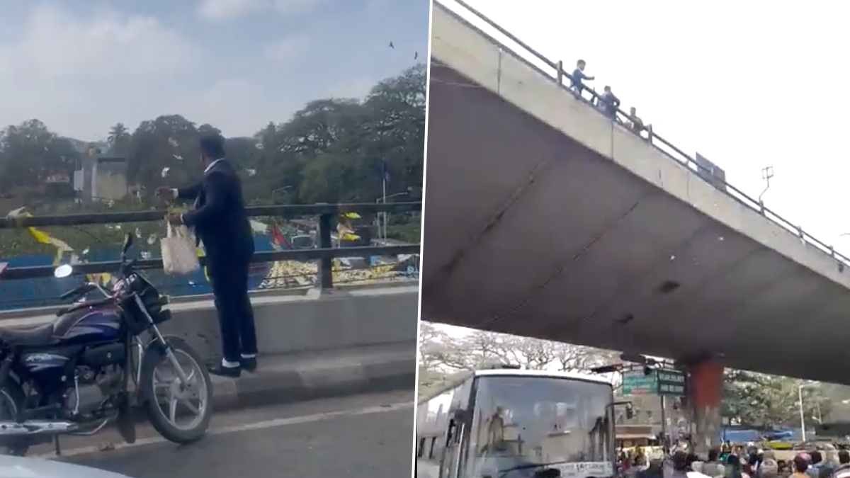 Money Flying in the Air: Man Throws Rs 10 Currency Notes From Mysuru Road Flyover  in Bengaluru, Video Goes Viral | 📰 LatestLY