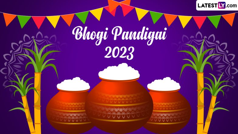 Bhogi Pandigai 2023 Wishes, Greetings & HD Images: Festive Quotes, Messages, Facebook Status, SMS, WhatsApp Stickers and Wallpapers for the Harvest Celebration