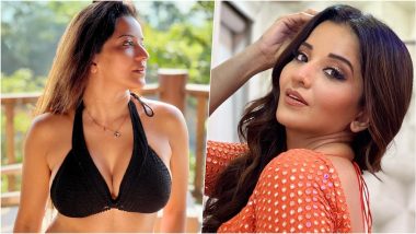 Bhojpuri Actress Monalisa Hot Photo in Black Crochet Bikini Top, Nazar Star Flaunts Major Cleavage in Saucy Instagram Post