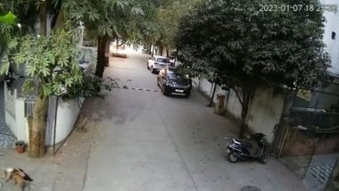 Dog Attack in Gujarat: Girl Bitten by Rabid Dog While Playing in Front of Her House in Surat, CCTV Video Goes Viral