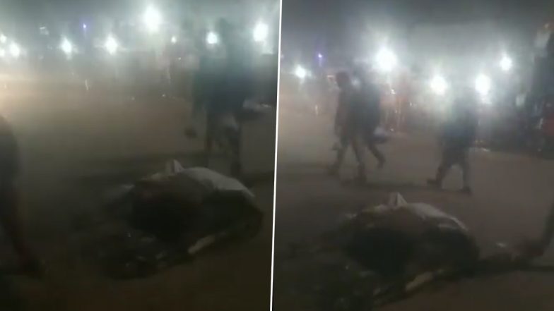 Cow Suddenly Falls, Dies in Middle of Street in Noida's Nayagaon, Police and Villagers Perform Last Rites (Video)